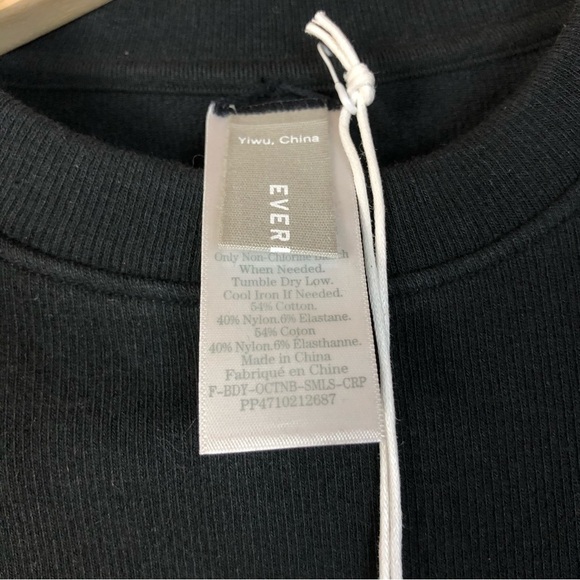 Everlane Black Seamless Cropped Short Sleeve T-Shirt XS/S - Picture 5 of 5